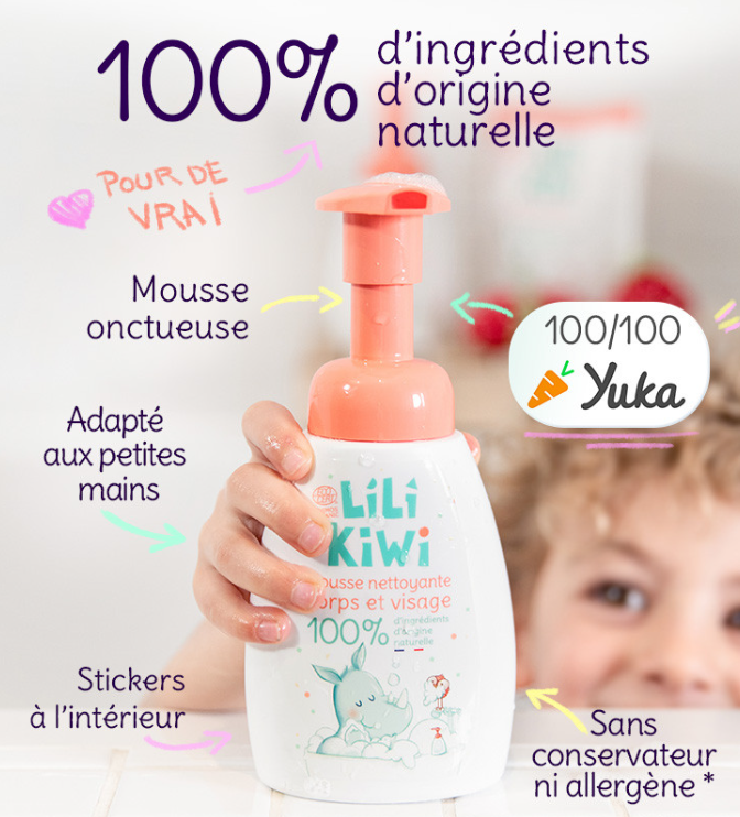 Mousse Nettoyante visage et corps 100% d'Origine Naturelle