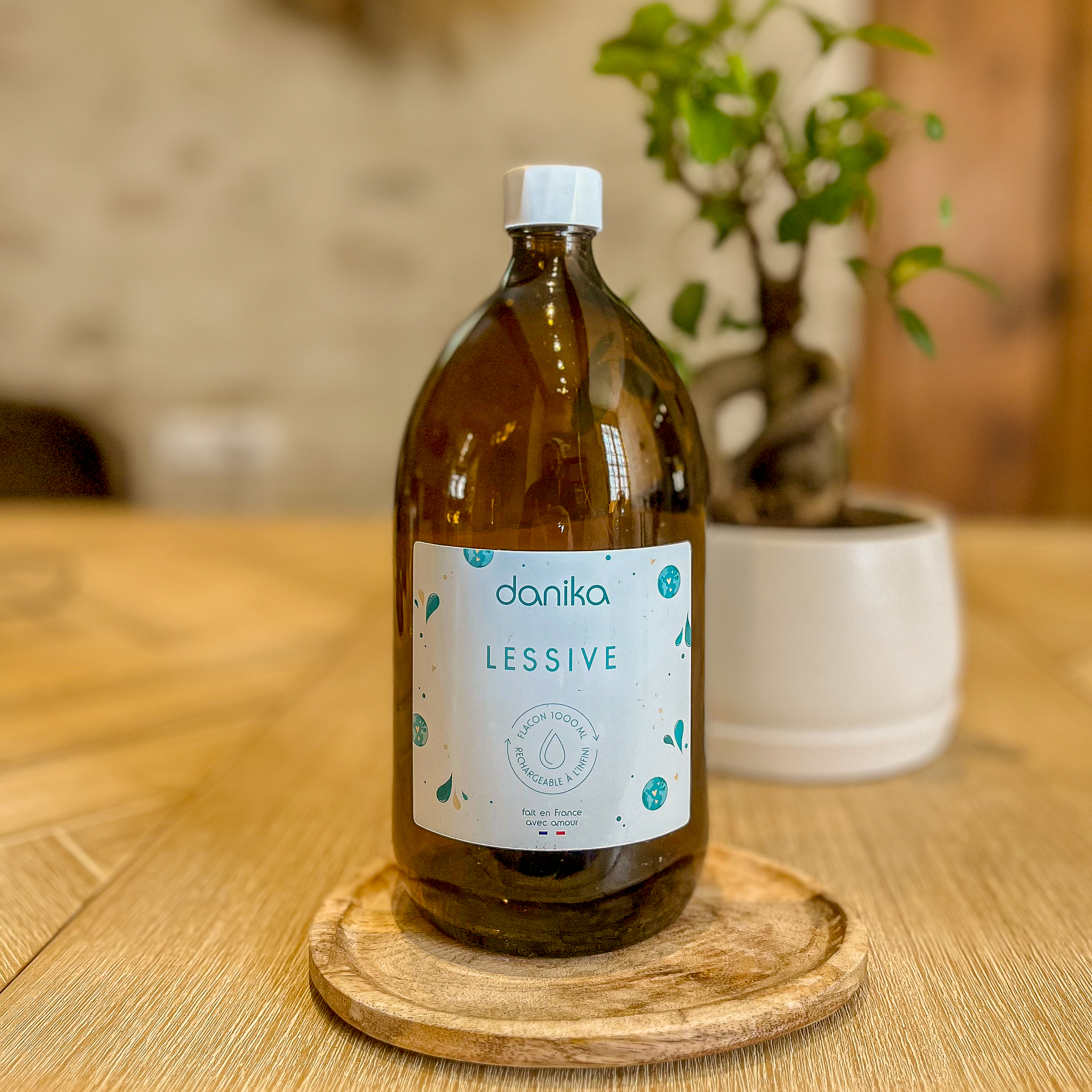 Bouteille en verre ambré 1L | Lessive