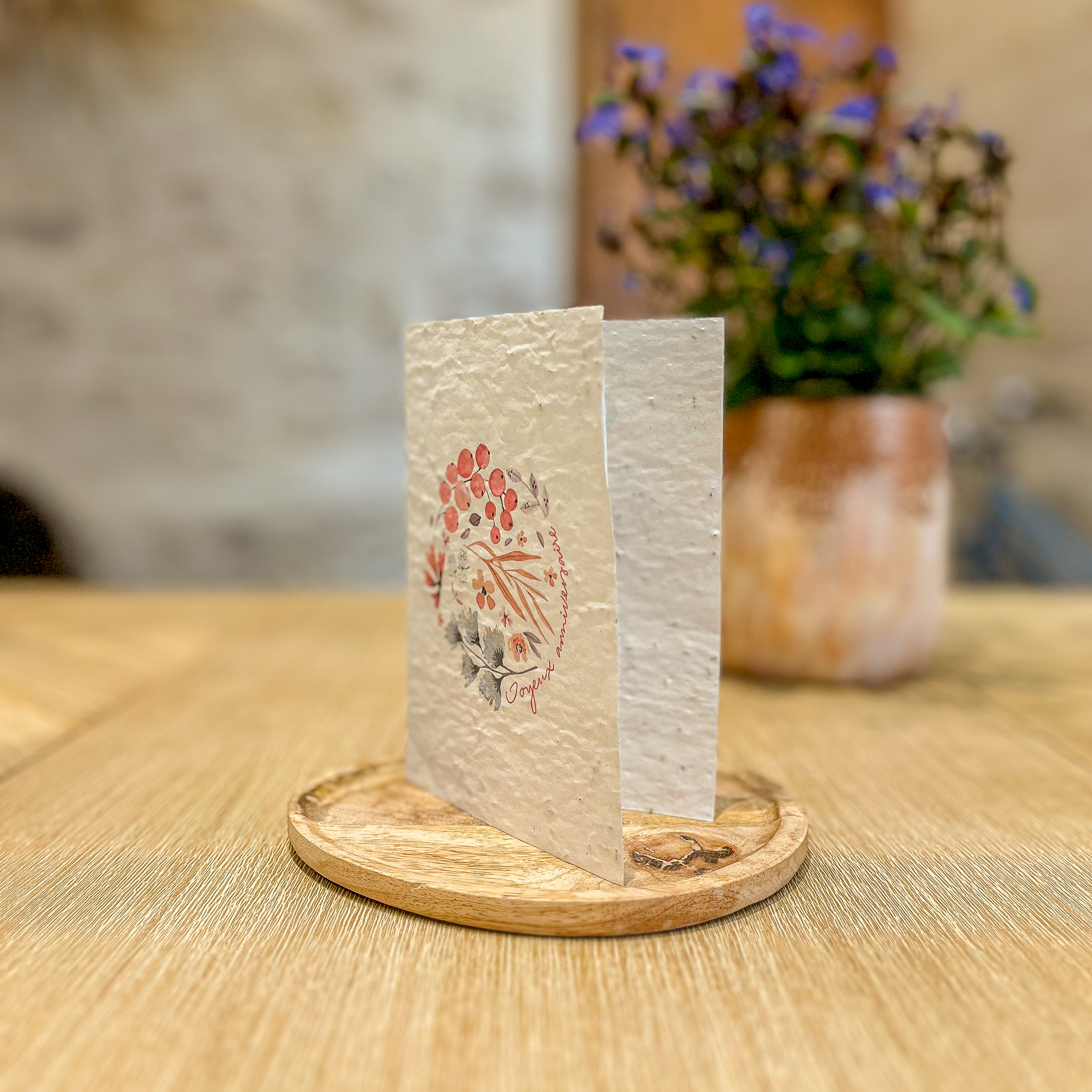 Carte ensemencée Ronds Fleuri Joyeux anniversaire