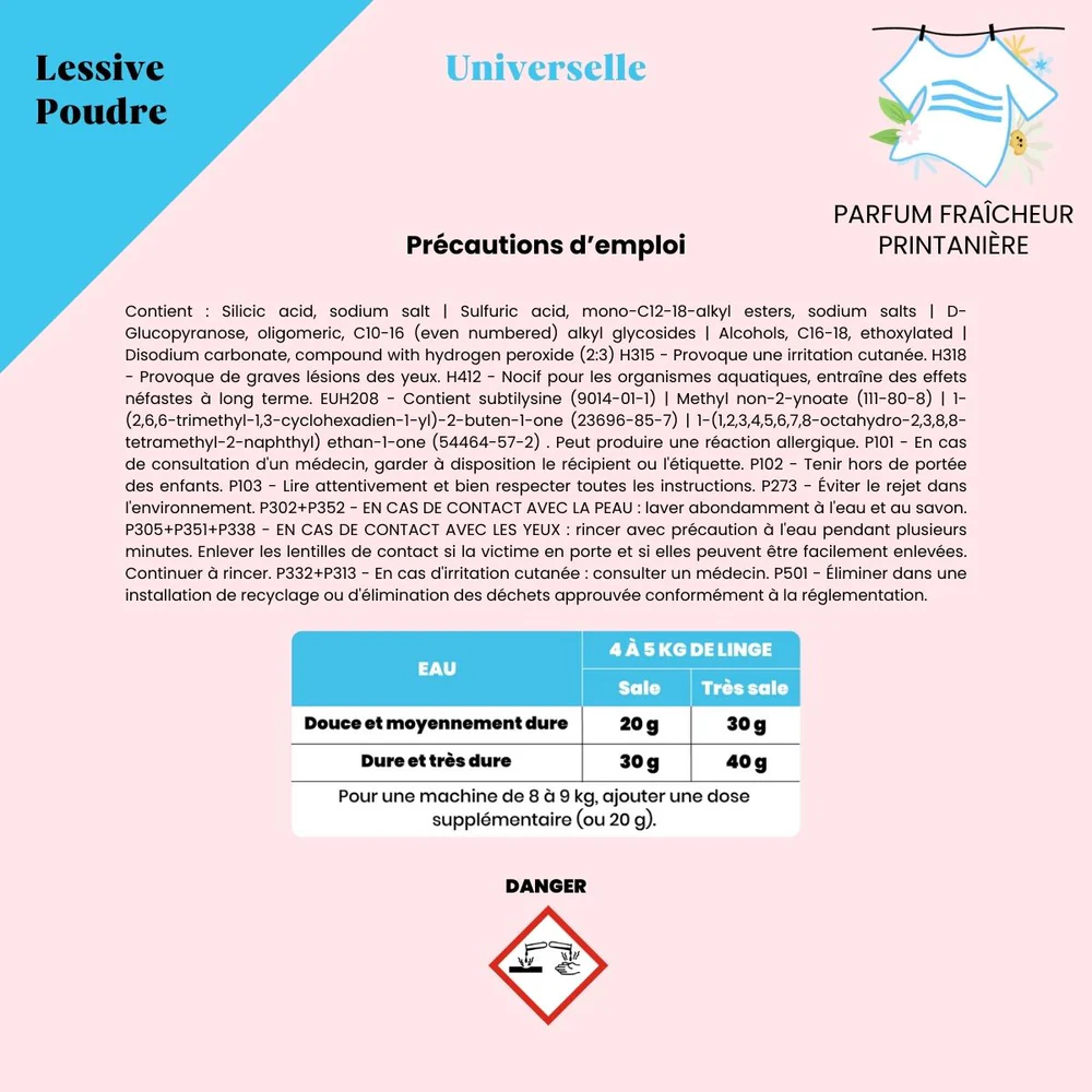 Lessive en poudre Universelle - 700gr