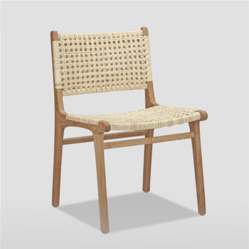 Teak Rope Woven Patio & Dining Chair - Indoor Outdoor
