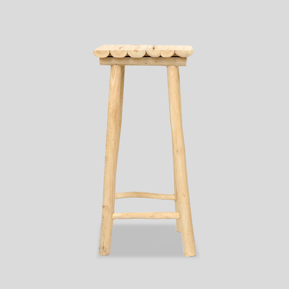 The Island Barstool - Natural Teak Branch Design
