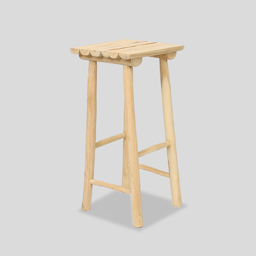 The Island Barstool - Natural Teak Branch Design