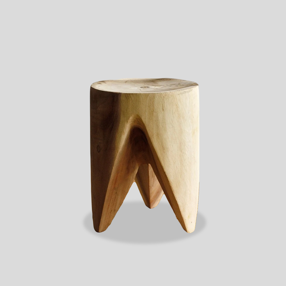 Suar Wood Stool | Tree Stump Side Table & Log Chair