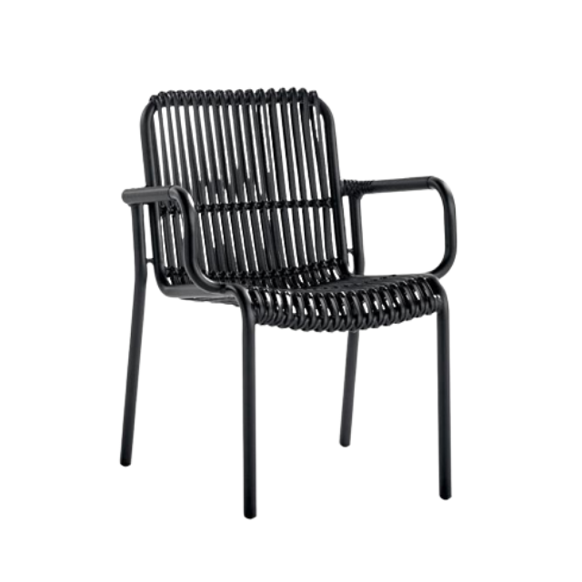 Dining Arm Chair – Black | Indoor/Outdoor Resin Chair