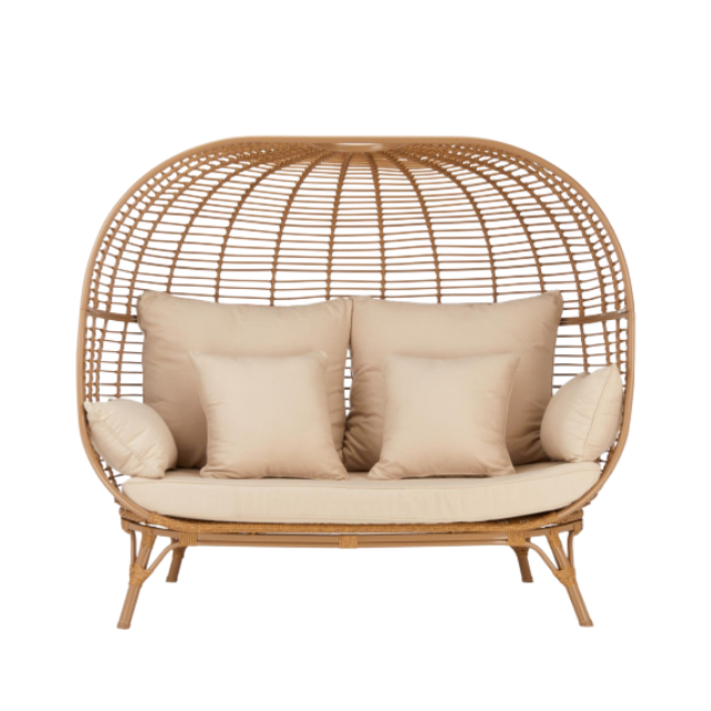 Swivel Double Seat | Wicker Rattan Sofa for Luxury Outdoor Spaces