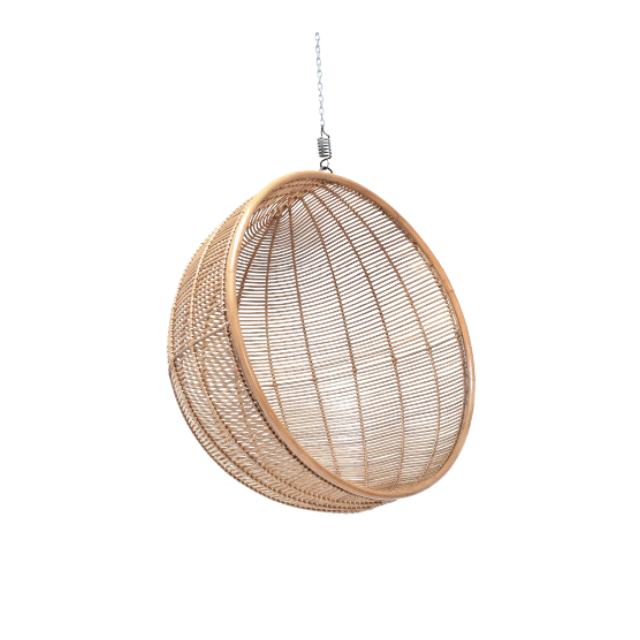 Natural Cane Round Hanging Swing Chair | Rattan Hanging Bowl Chair