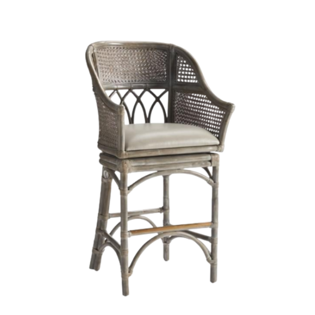 Sydney Rattan Swivel Wicker Bar Stool | Kitchen Seating