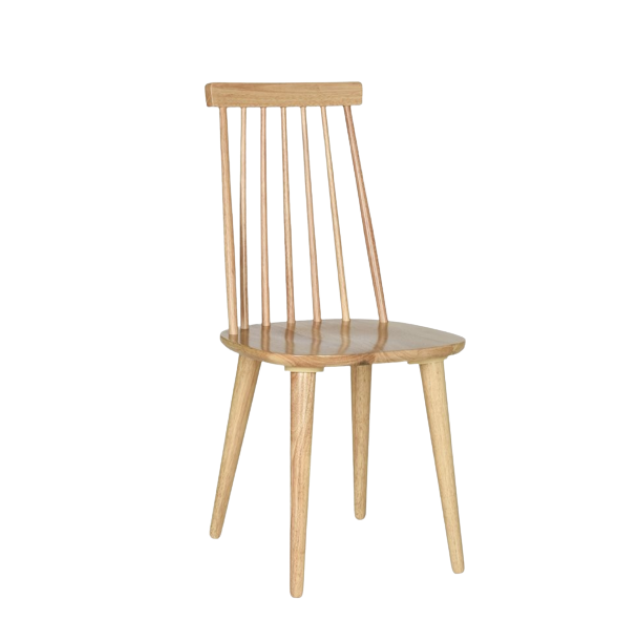 Minimalist Natural Spindle Dining Chair | Modern Wooden Chair