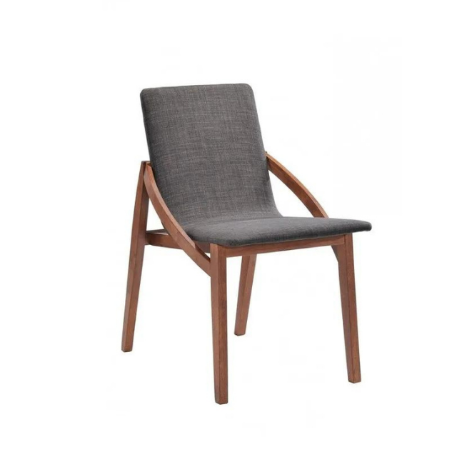 Jett Eco-Friendly Mid-Century Grey Fabric Dining Chair
