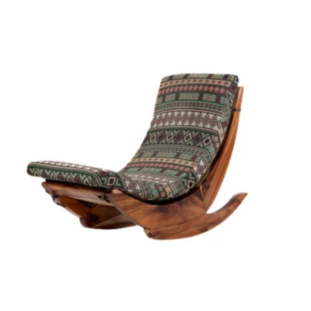 Solid Wooden Rocking Chair with Comfortable Cushion
