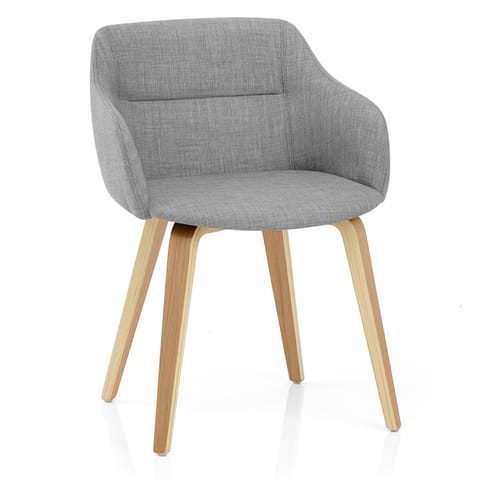 Harley Dining Chair Light Grey Fabric - Stylish Jepara Furniture