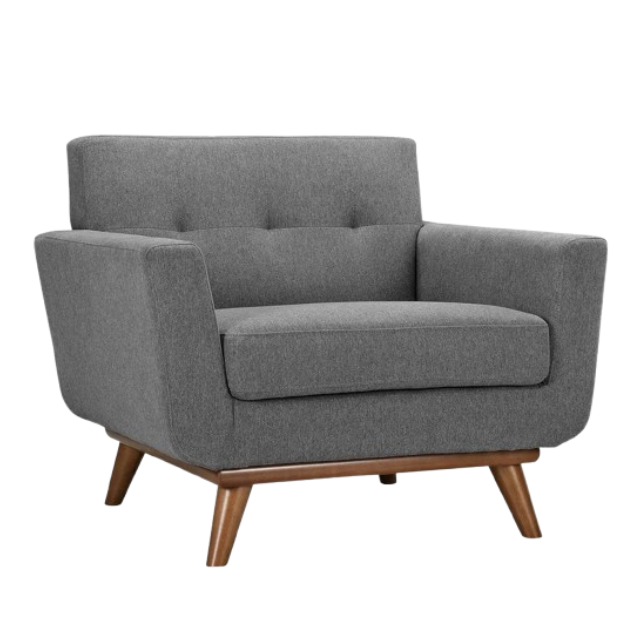 Gray Luxury Upholstered Armchair - Modern Sofa Design for Stylish Living