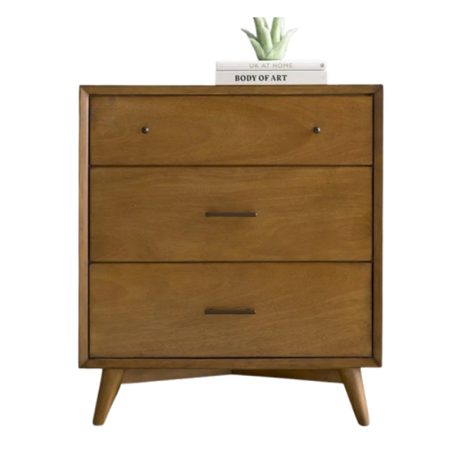 Carson Carrington Bjaeverskov Mid-Century 3-Drawer Small Chest - Acorn Wood Finish