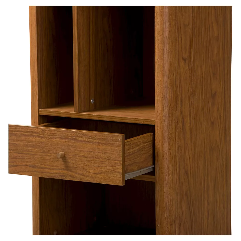 Mid-Century Modern Classic Bookcase Sideboard Cabinet - Walnut 3-Shelf Storage
