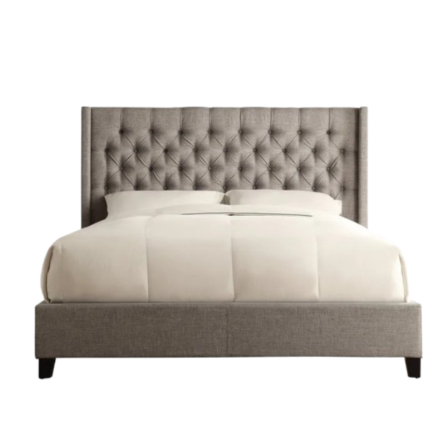 Kaster Upholstered Wingback Bed - Elegant Modern Bedroom Furniture