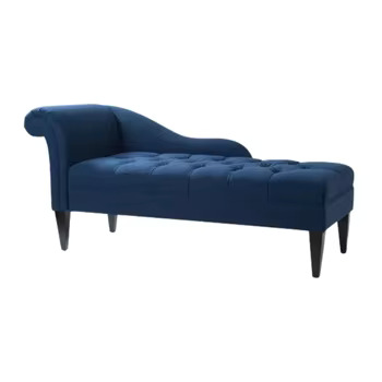 Jennifer Taylor Harrison Tufted Chaise Lounge - Midnight Blue Roll Arm Sofa