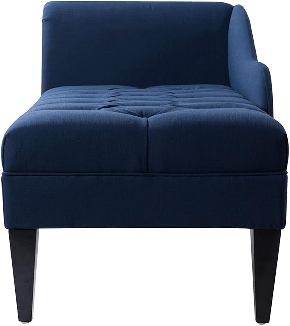 Jennifer Taylor Harrison Tufted Chaise Lounge - Midnight Blue Roll Arm Sofa