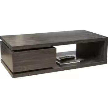 Teak Wood Rotating Coffee Table - Rectangular Swivel Top Coffee Table