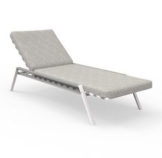 Talenti Cottage Stackable Aluminum Sunbed with Light Grey Cushions