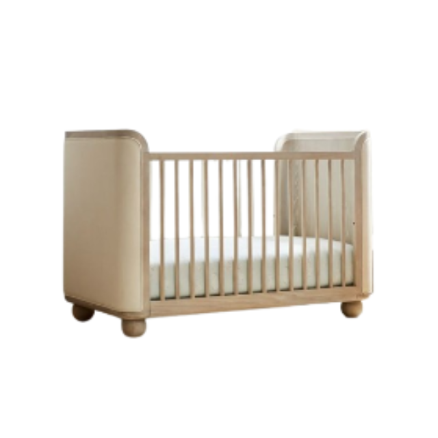 Upholstered Crib in Heritage Fog | Child-Safe Water-Based Finish Baby Crib