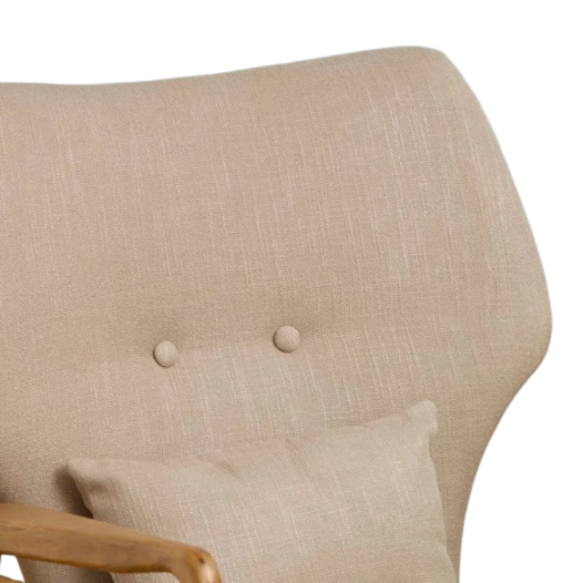Mid Century Modern Fabric Club Chair – Elegant Accent Chair for Living Room
