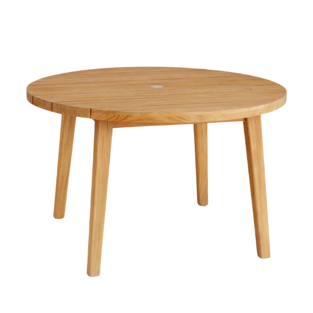 Vilma Outdoor Round Side Table Natural Finish with Tapered Legs