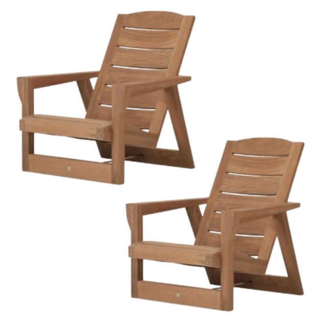 Safavieh Lanty Outdoor Adirondack Chair | Sustainable Acacia Wood Natural Finish