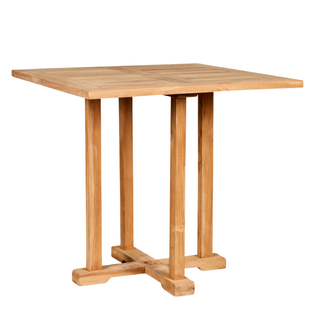 Chic Teak Hatteras Square Teak Wood Outdoor Folding Patio Table