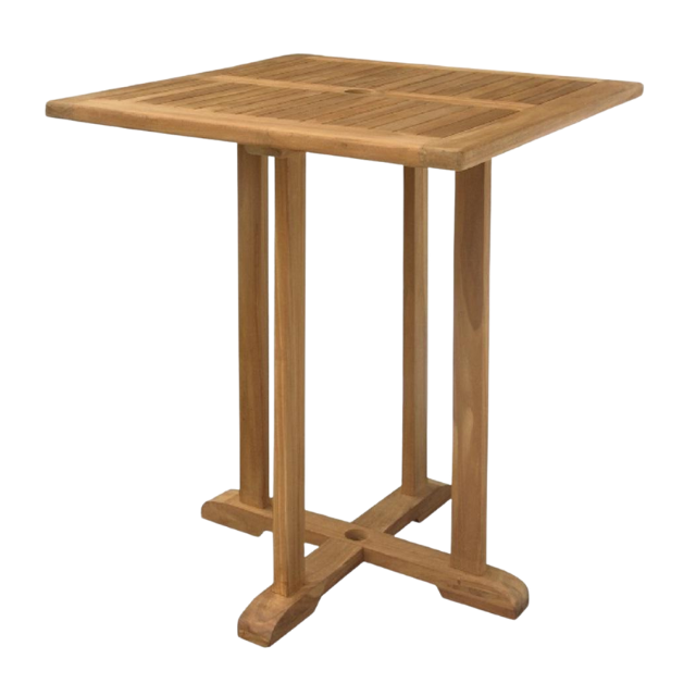Chic Teak Hatteras Square Teak Wood Outdoor Folding Patio Table
