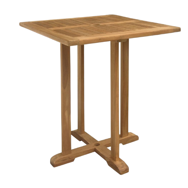Chic Teak Hatteras Square Teak Wood Outdoor Folding Patio Table