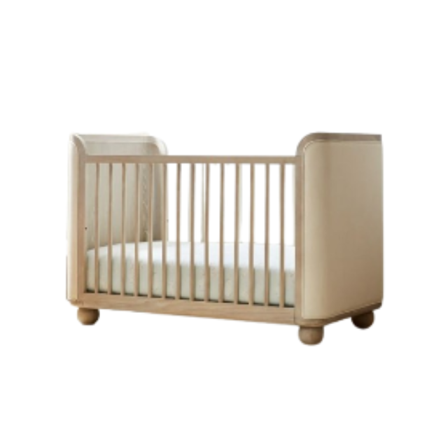 Upholstered Crib in Heritage Fog | Child-Safe Water-Based Finish Baby Crib