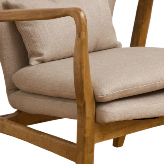 Mid Century Modern Fabric Club Chair – Elegant Accent Chair for Living Room