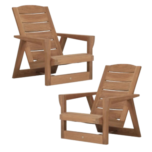 Safavieh Lanty Outdoor Adirondack Chair | Sustainable Acacia Wood Natural Finish