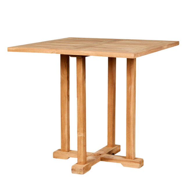 Chic Teak Hatteras Square Teak Wood Outdoor Folding Patio Table