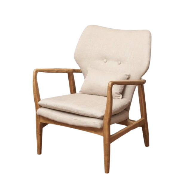 Mid Century Modern Fabric Club Chair – Elegant Accent Chair for Living Room