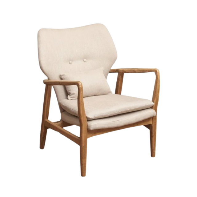 Mid Century Modern Fabric Club Chair – Elegant Accent Chair for Living Room