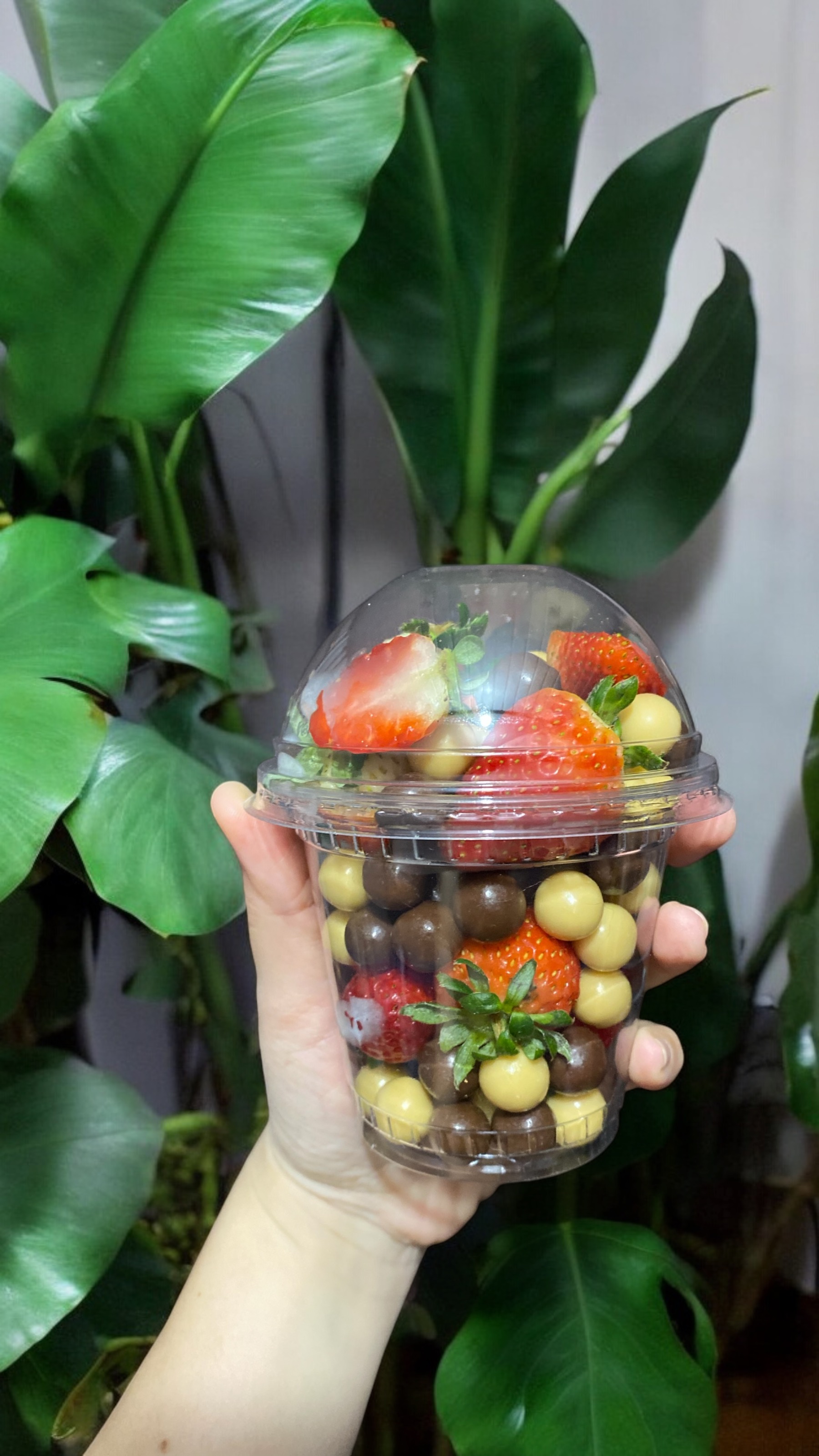 Drageas de chocolate com Morangos