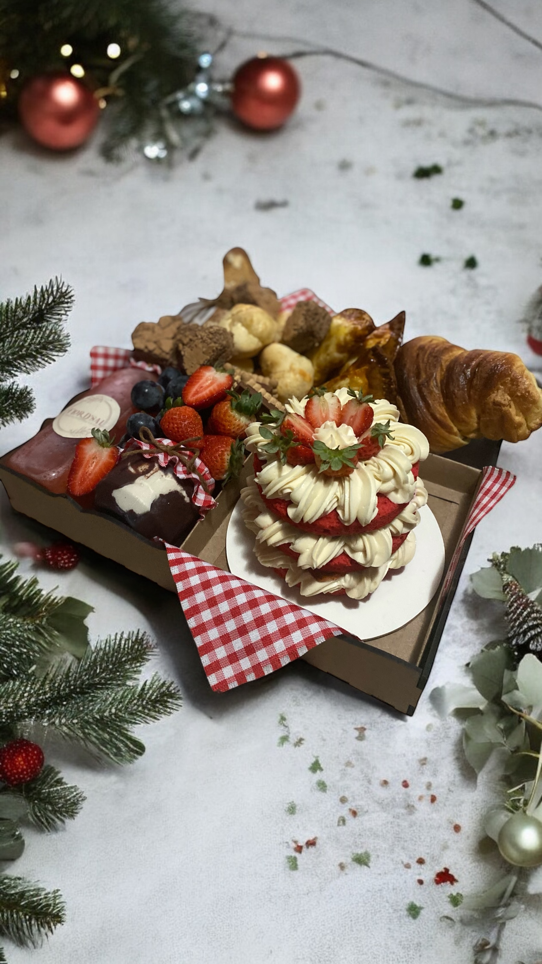 Cesta de café natalina