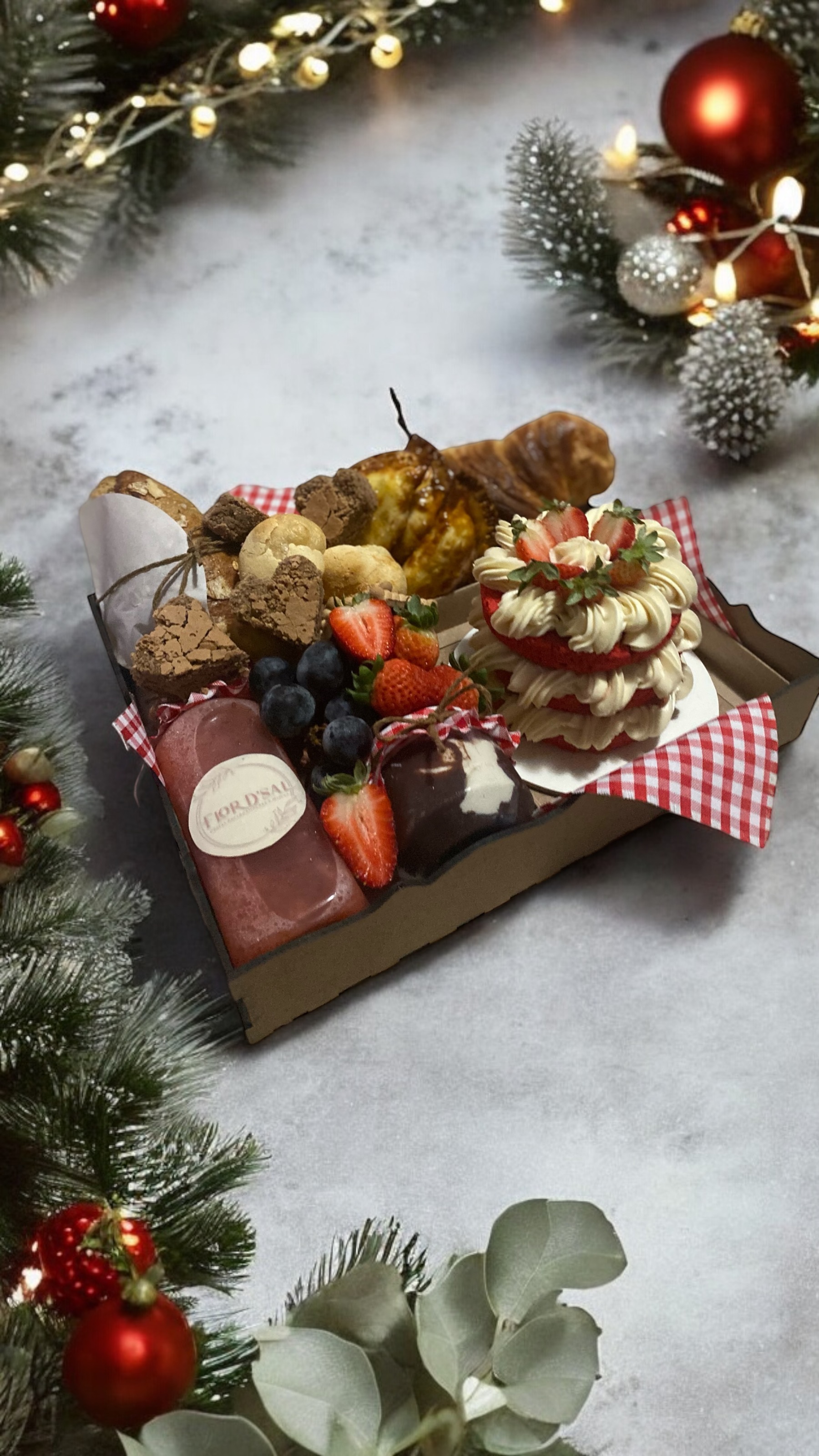 Cesta de café natalina