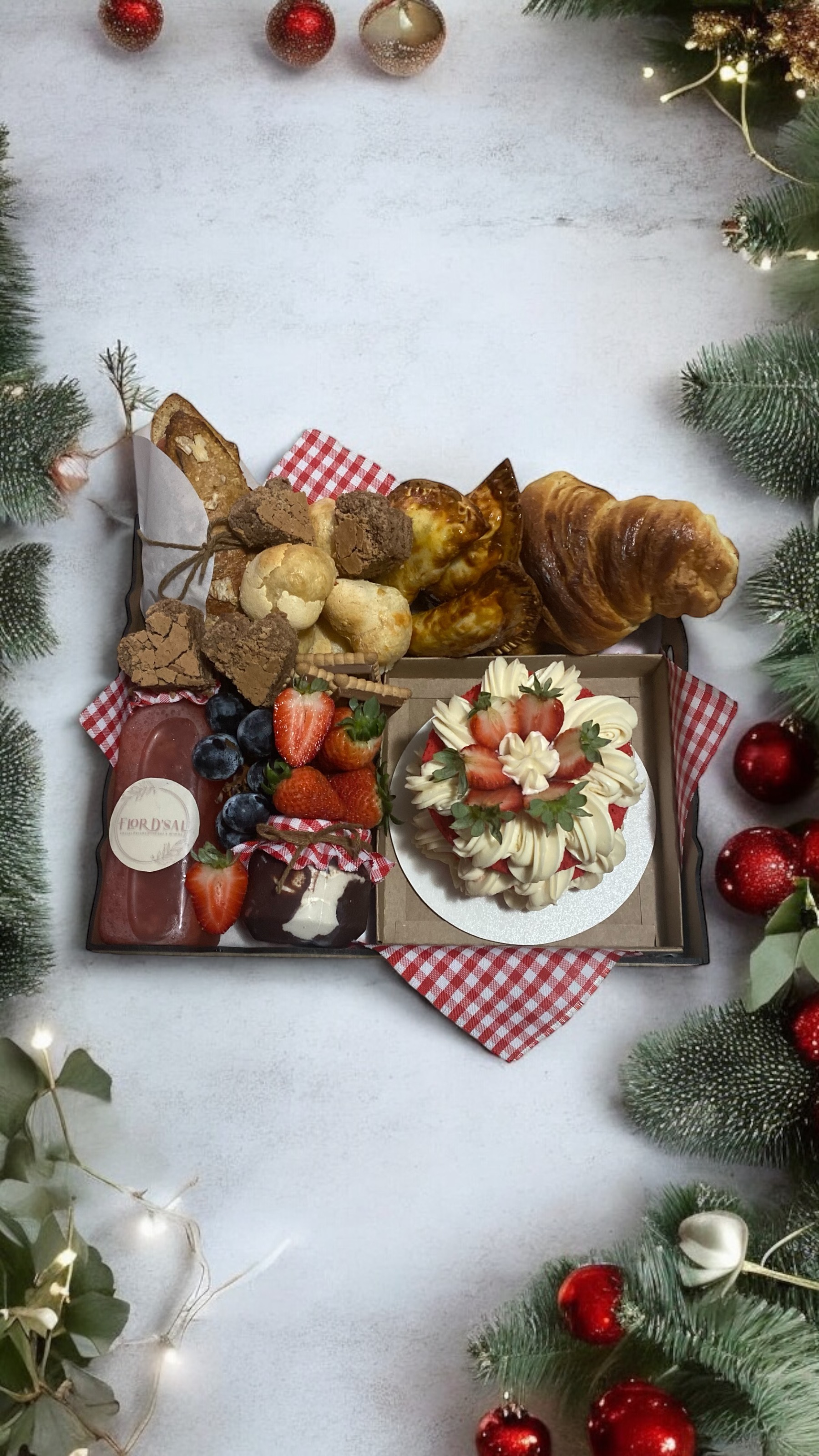 Cesta de café natalina