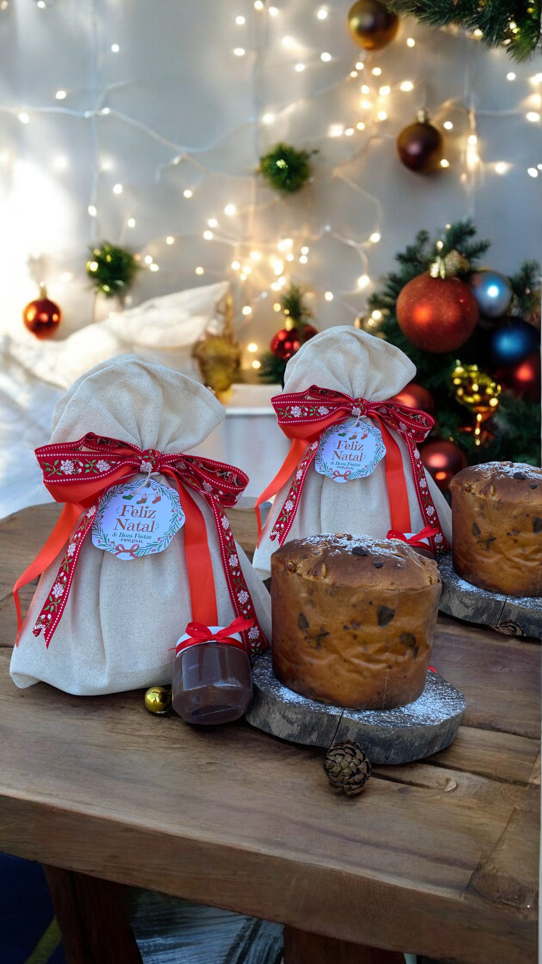 Kit com 5 Chocotone+brigadeiro+Saco Personalizado