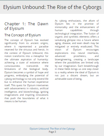 Elysium Unbound: The Rise of the Cyborgs