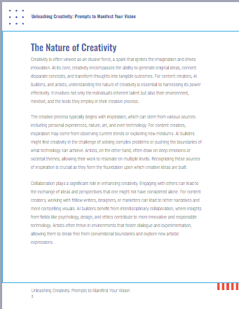 Unleashing Creativity: Prompts to Manifest Your Vision