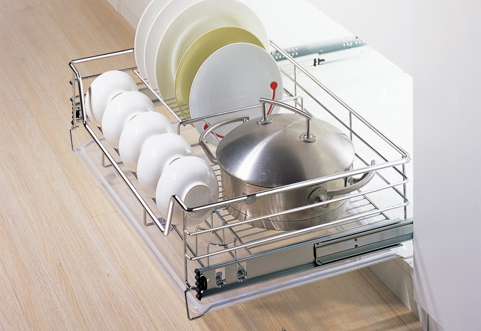 Single Layer Kitchen Drawer Basket With Tray (PTJ007V/U/Q/T)