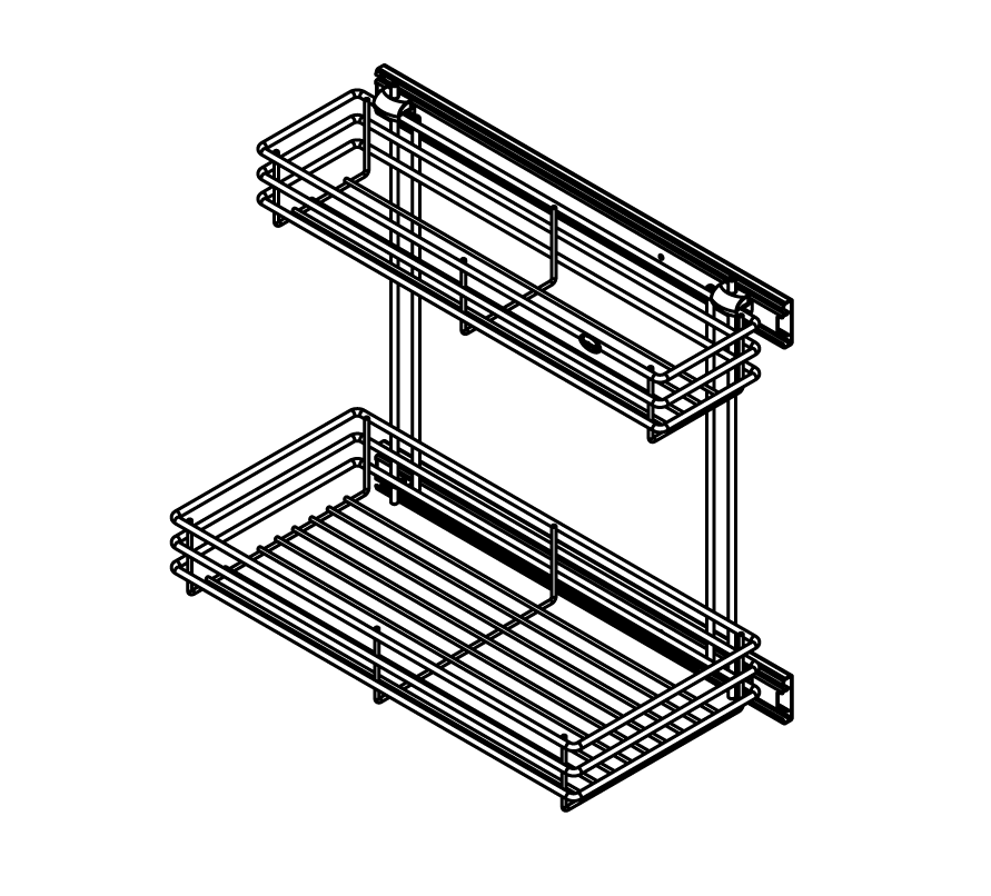 2 Layer Pull Out Kitchen Basket (PTJ003)