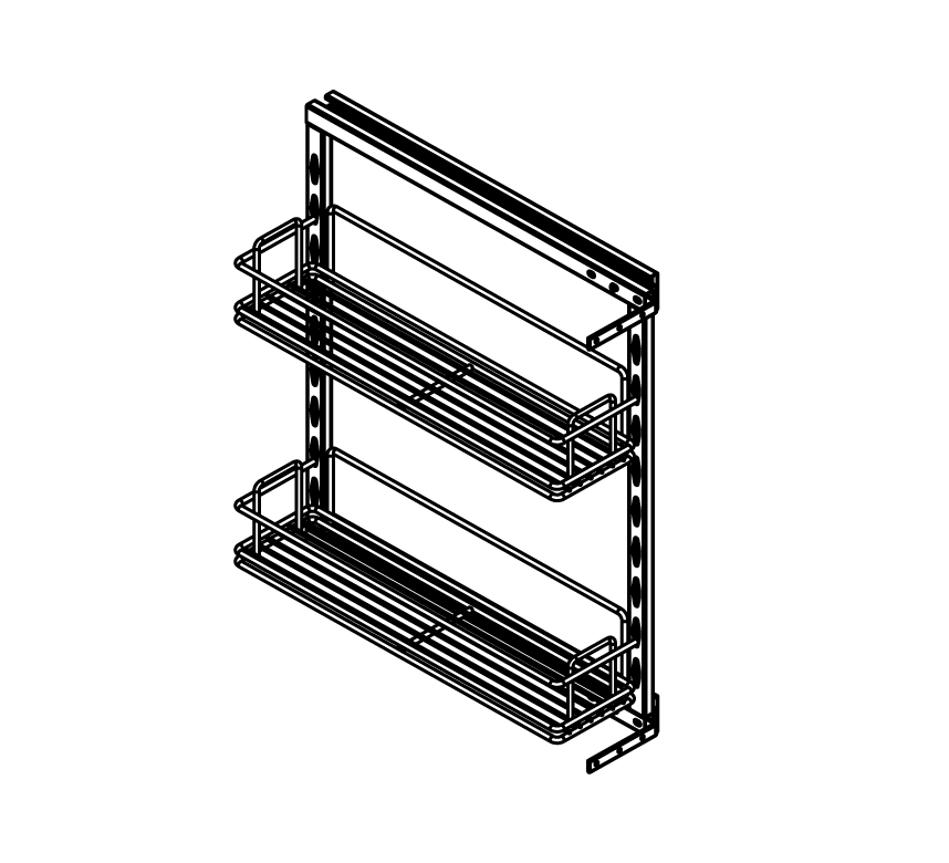 2 Layer Pull Out Spice & Bottle Rack (PTJ009F)