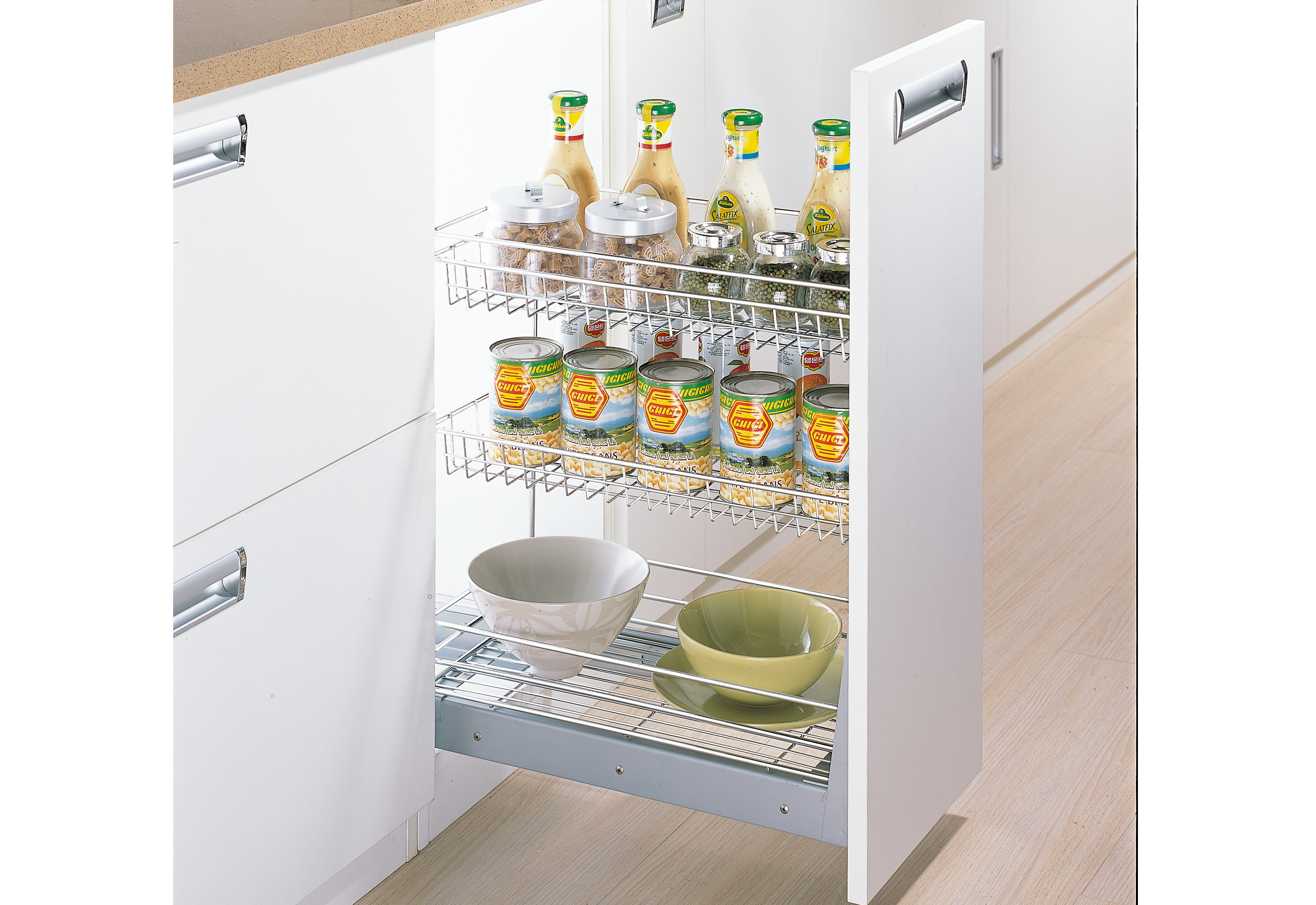  3 Layer Pull Out Soft-Closing Slide Rack (PTJ004E)