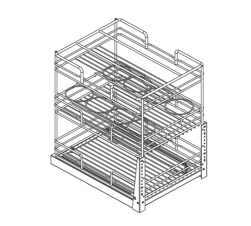 Multi Level Pull Out Versatile Kitchen Basket (PTJ010C)
