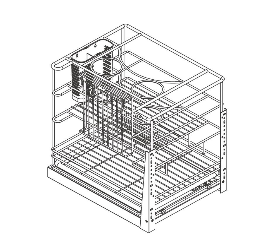 Multi Level Pull Out Versatile Kitchen Basket (PTJ010I)